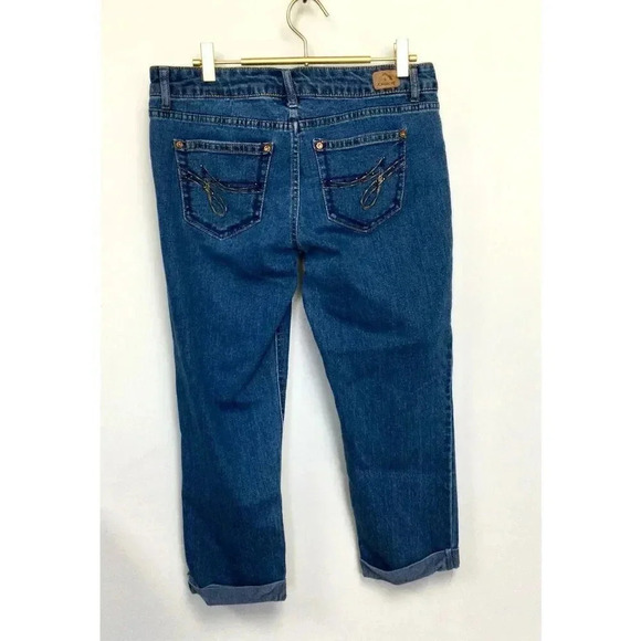 Vintage Jordache Womens Blue Denim Cuffed Skinny Crop Jeans Medium Wash Size 6 - Picture 2 of 13